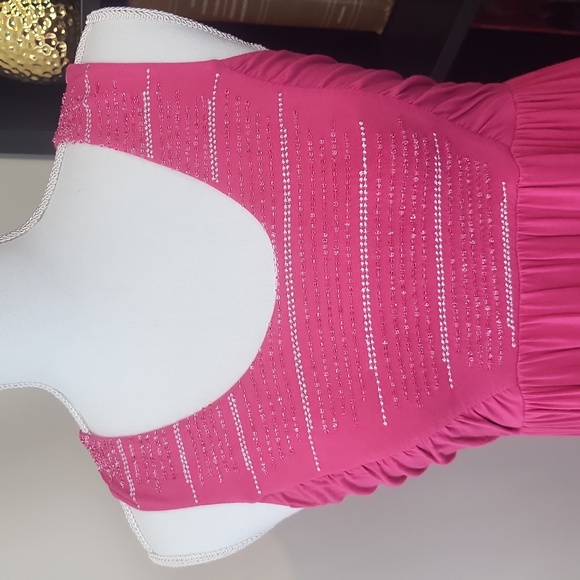 SOMA Hot Pink Rayon from Bamboo Beaded Embroidered Sundress Cover-up - Picture 3 of 10